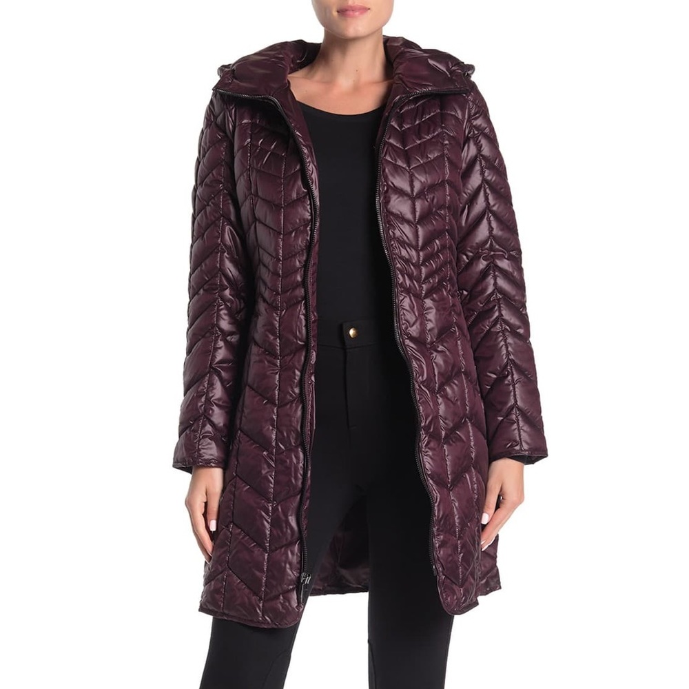 NWT!π₯° Kenneth Cole Hooded Puffer Coat - Picture 5 of 6